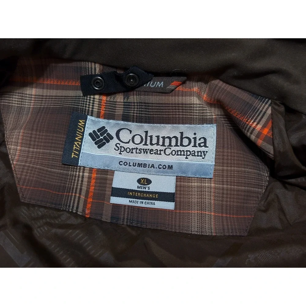 COLUMBIA Titanium First Descent Parka Jacket Ski Snow Down Puffer Interchange XL